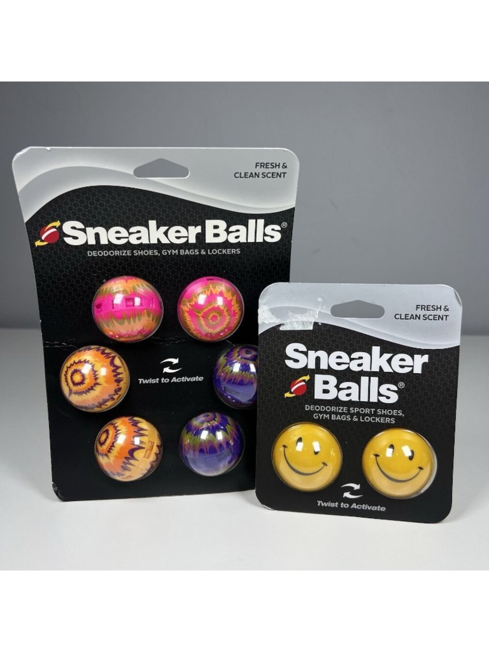 Sneaker Balls Odor-Fighting Shoe Fresheners 6 Pack Tie Dye + 2 Pack Happy Face!